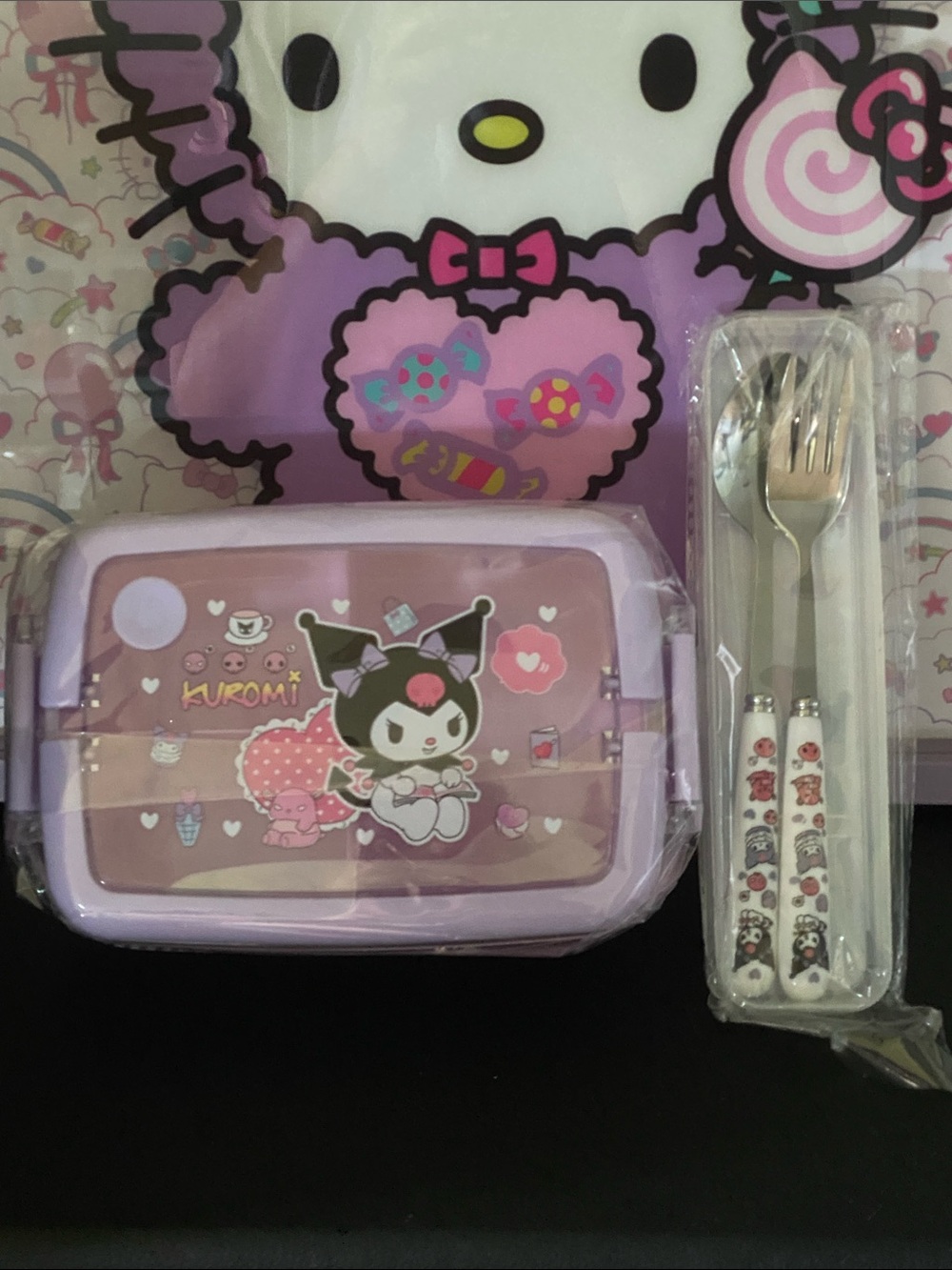 NWOT Kuromi Bento Box Lunch Set 💜🖤
